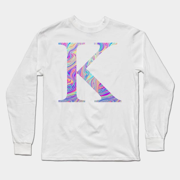Kappa Sorority Letter Sticker Long Sleeve T-Shirt by aterkaderk